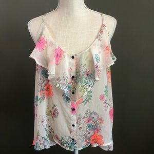 Arizona Jeans Sheer Top Floral Size 2X Juniors